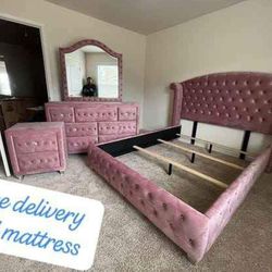 $50 Down Finance Bedroom Set Queen,King Bed Dresser Nightstand Chest Reclining Sectional Sofa Loveseat Dining Table Free Delivery Free Matress 