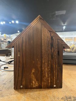 Floating Bedside Wood Bookshelf, Triangle Book Page Holder, Wooden Simple Bookcase for Bedroom Nightstand Library Office or Wall Decor Storage (Brown)