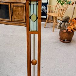 Vintage Stained Glass Lamp 6ft Tall 