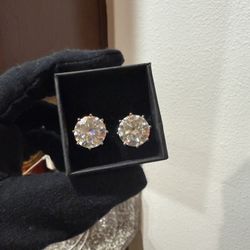 Diamond Test Approved Moissanite 12 Carat Earrings 