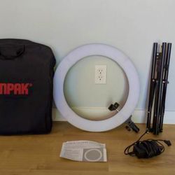 Sunpak 19” Ring Light With Tripod, Case And Wires