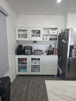 Large White Storage Hutch / Cabinet – $100 OBO