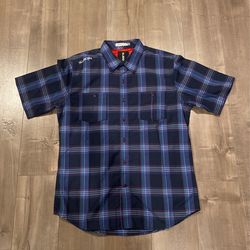 Mens Billabong Design Works Plaid Short Sleeve Button Down