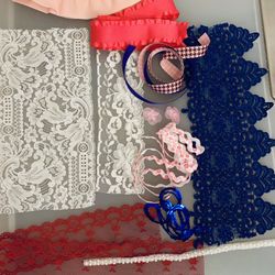 Lace / Ribbon / Embellishment Scraps for Junk Journals , Crafts etc #012824B1