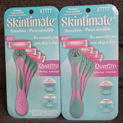 (2) Skintimate Disposable Razors Packages, 4-ct each