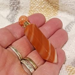 Orange/Red Agate Perfume Bottle Pendant 