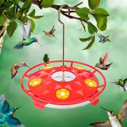 Hummingbird Feeder for Outdoors Hanging, Sealed and Leak-Proof,Easy to Clean and Fill,Built-in Moat,20 Feeding Ports for More Hummingbirds,Easy to Ins
