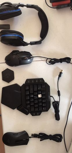 Gaming Accessories 2 Mouses, Headset, and Half Keyboard