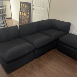 Modern 4 Piece Modular Sofa W/ Ottoman