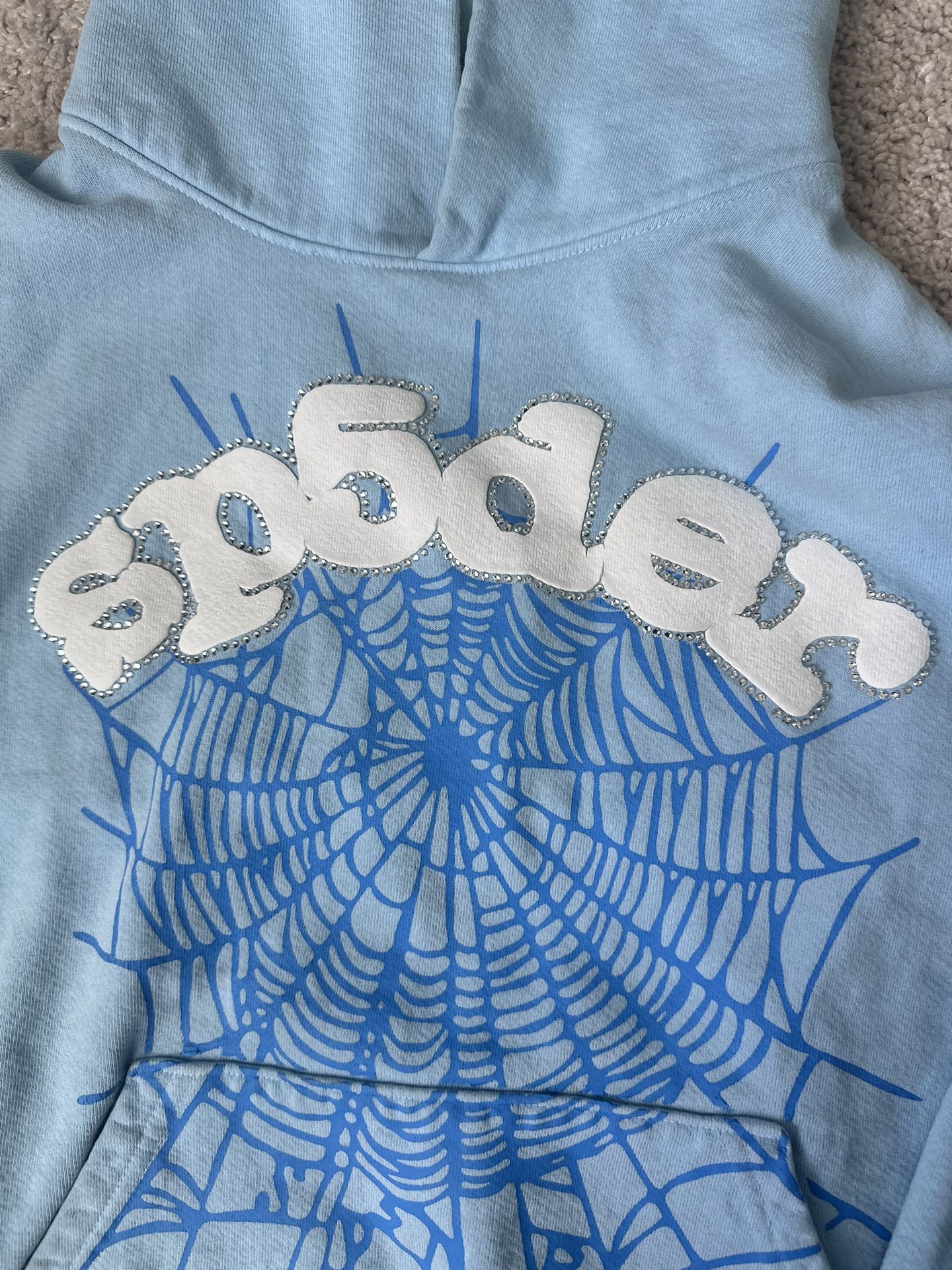 Sp5der Hoodie Sky Blue