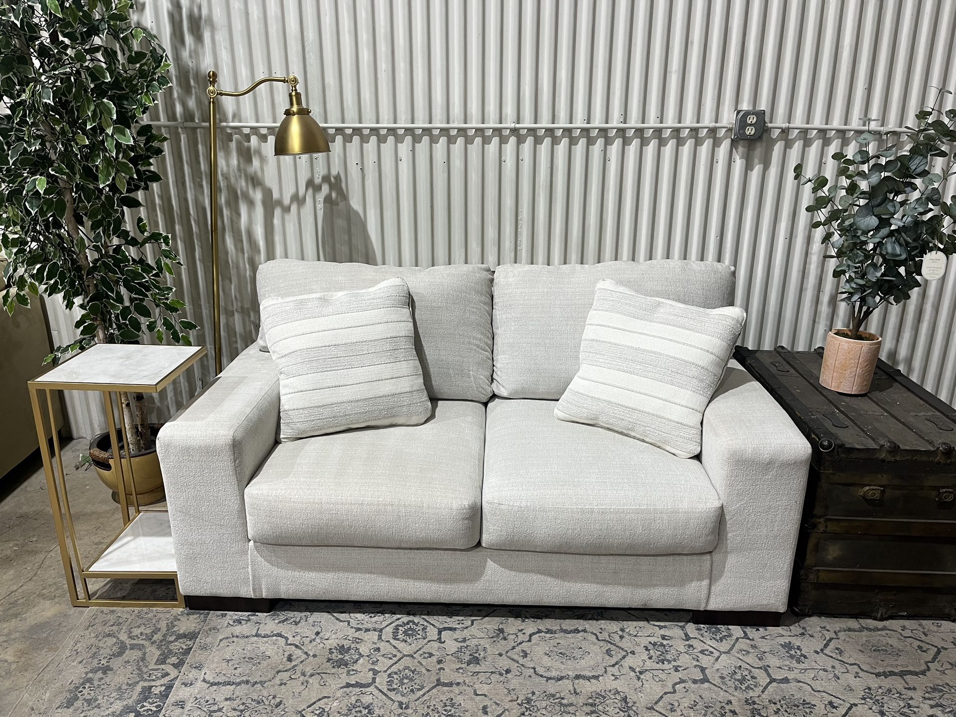 Beautiful Deep Seating Sofa Loveseat - Cream Color - Ashley - Cleaned - Comfy - Delivery Available