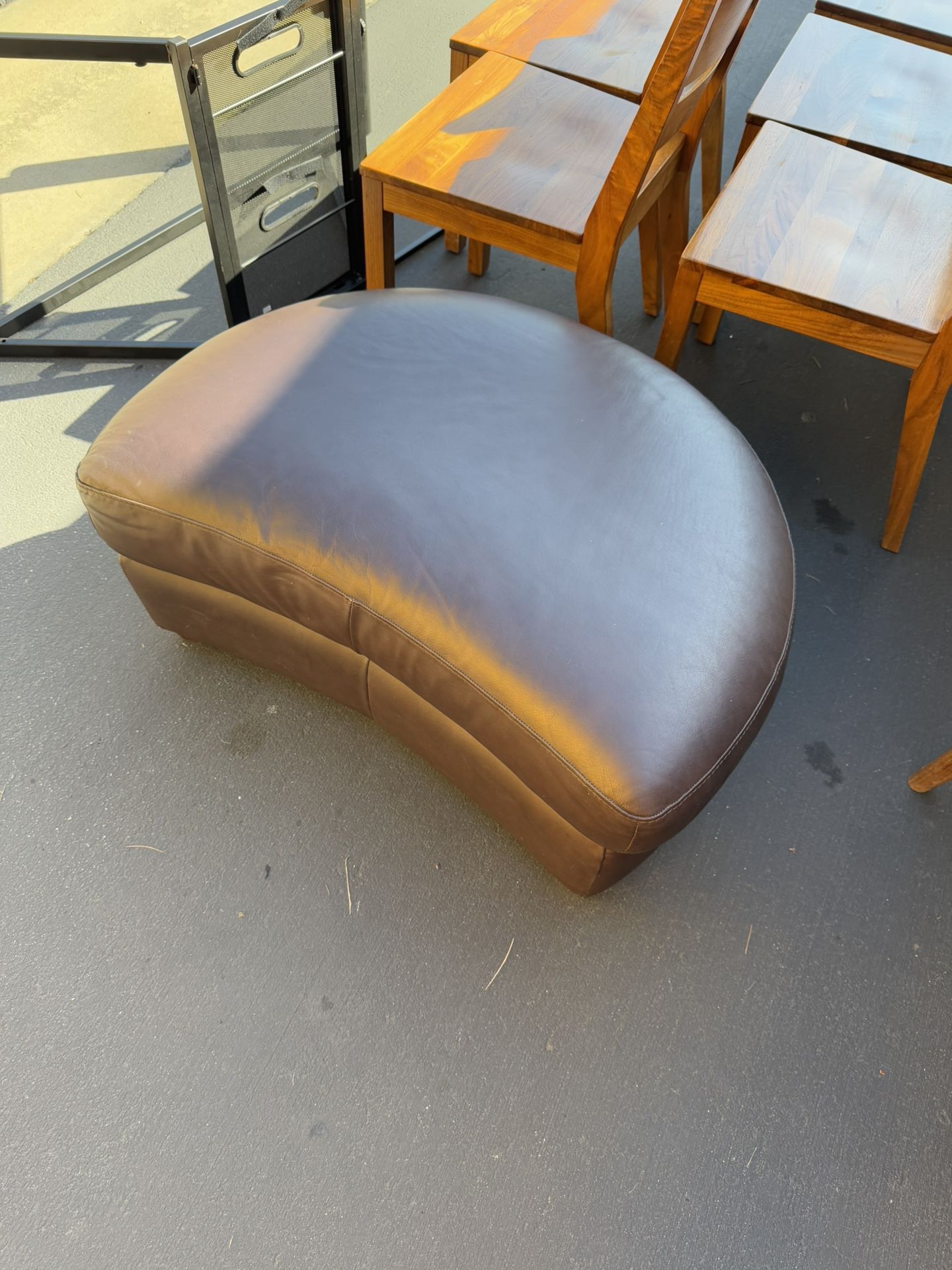 Curved Leather Ottoman - Great Condition