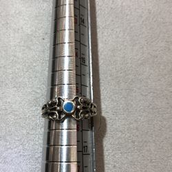 Sterling Silver Ring with Blue Stone