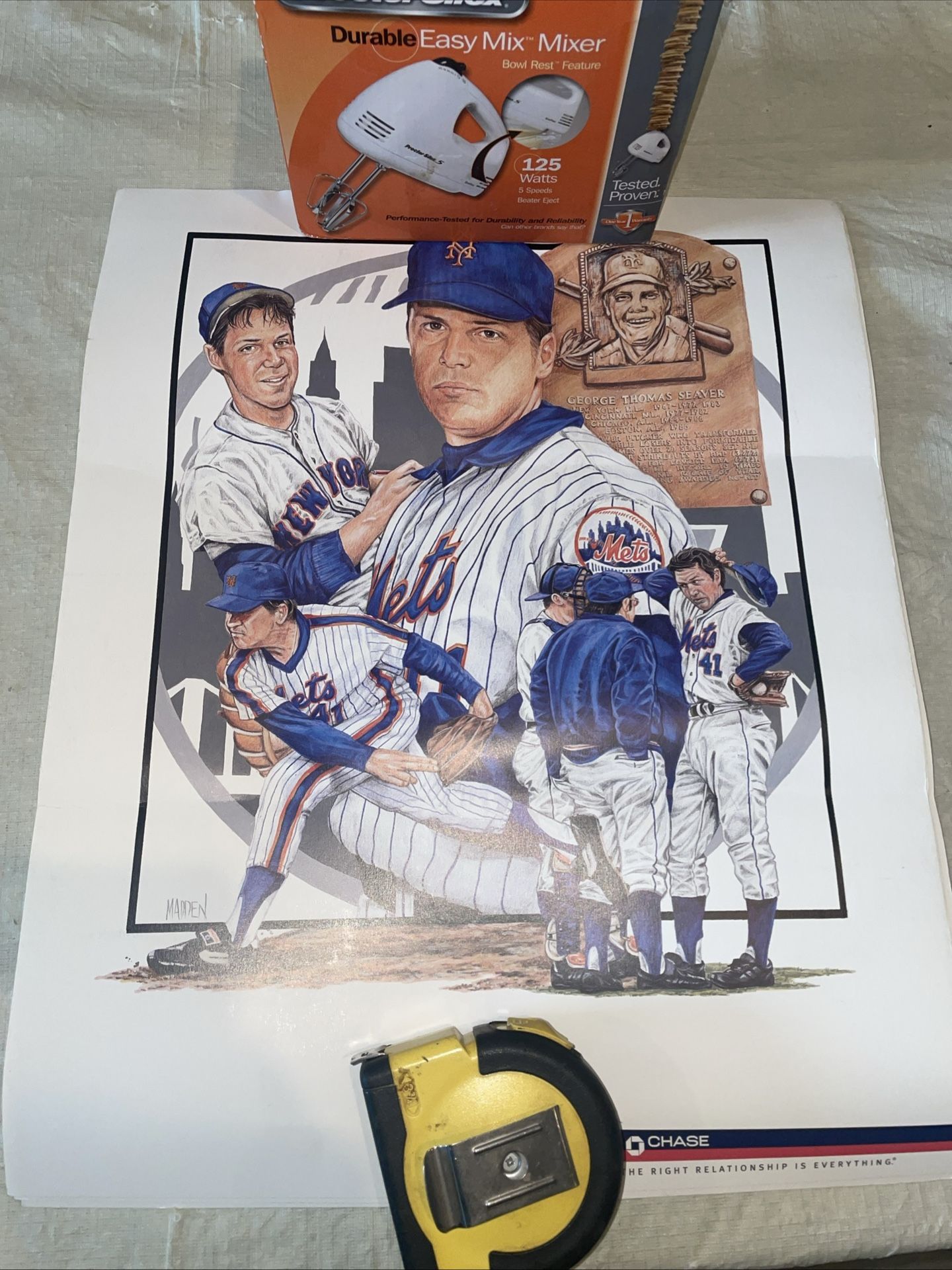 3 NHL Litho NEW YORK Mets Tom Seaver All Art Chase Bank Poster Thick White 16x20