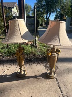 Pair of Urn-Style Table Lamps with Shades