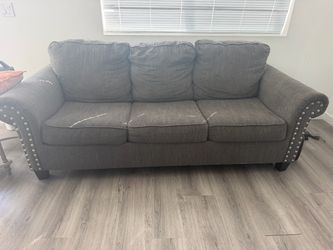 Gray Fabric Loveseat with sleeper