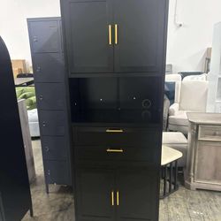 Pantry Cabinet,Tall Metal Storage Cabinet with Doors and Adjustable Shelves,High Freestanding Cupboard Locker