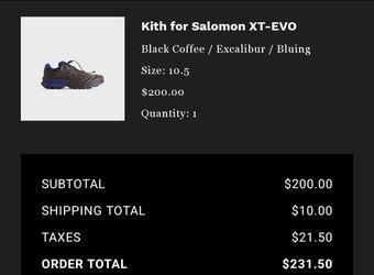Kith salomon 10.5 offer up