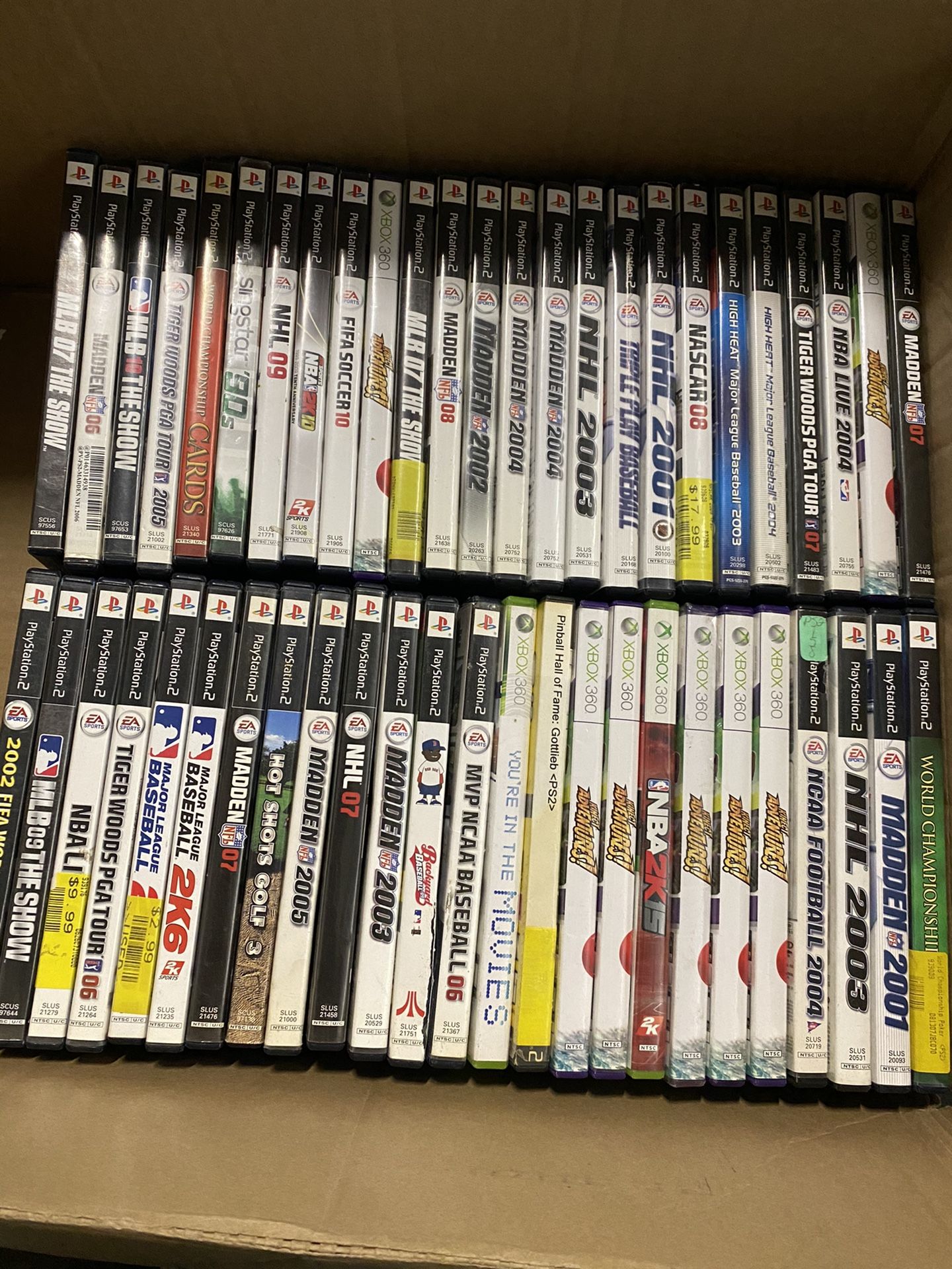 Lot of 50 PlayStation 2 and Xbox 360 games