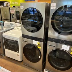 Electric wash tower 27 inch wide front load LG Studio