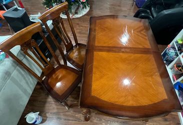 Wood Table & 2 chairs - Dinning table