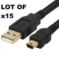 LOT OF x15 USB 2.0 A Male to Mini-B Male 2m G2G-27005