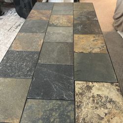 Slate And Cast Iron Base Coffee Table And 2 End Stands (make Offer)