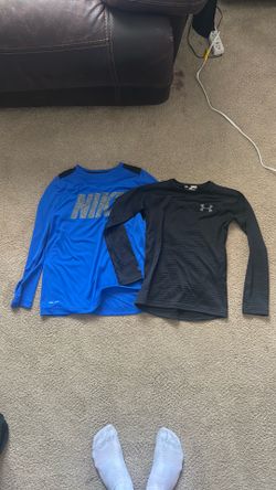 Youth Dri-Fit Thermal Long Sleeve Shirts – Nike & Under Armour, 2 Pieces