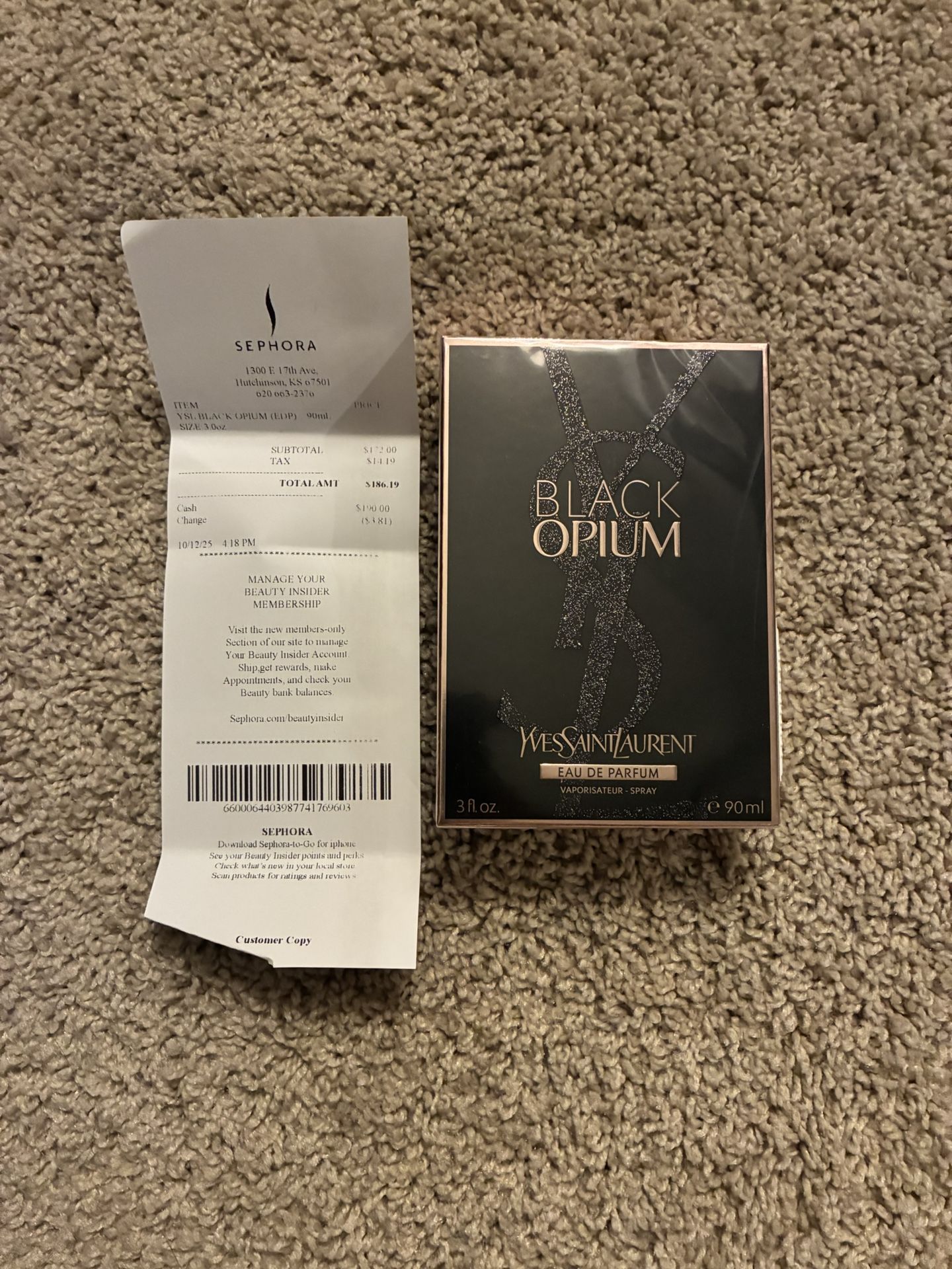 YSL Black Opium Eau de Parfum 90ml (Brand New)