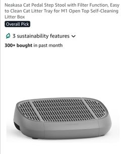 Cat Pedal Step Stool with Filter Function, Easy to Clean Cat Litter Tray for M1 Open Top Self-Cleaning Litter Box