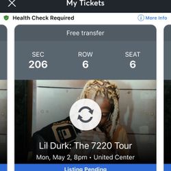 2 Tickets For Lil Durk Chicago may 2