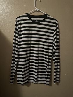 Hot Topic Black And White Stripe Shirt