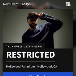 Restricted Ticket (Thursday) 