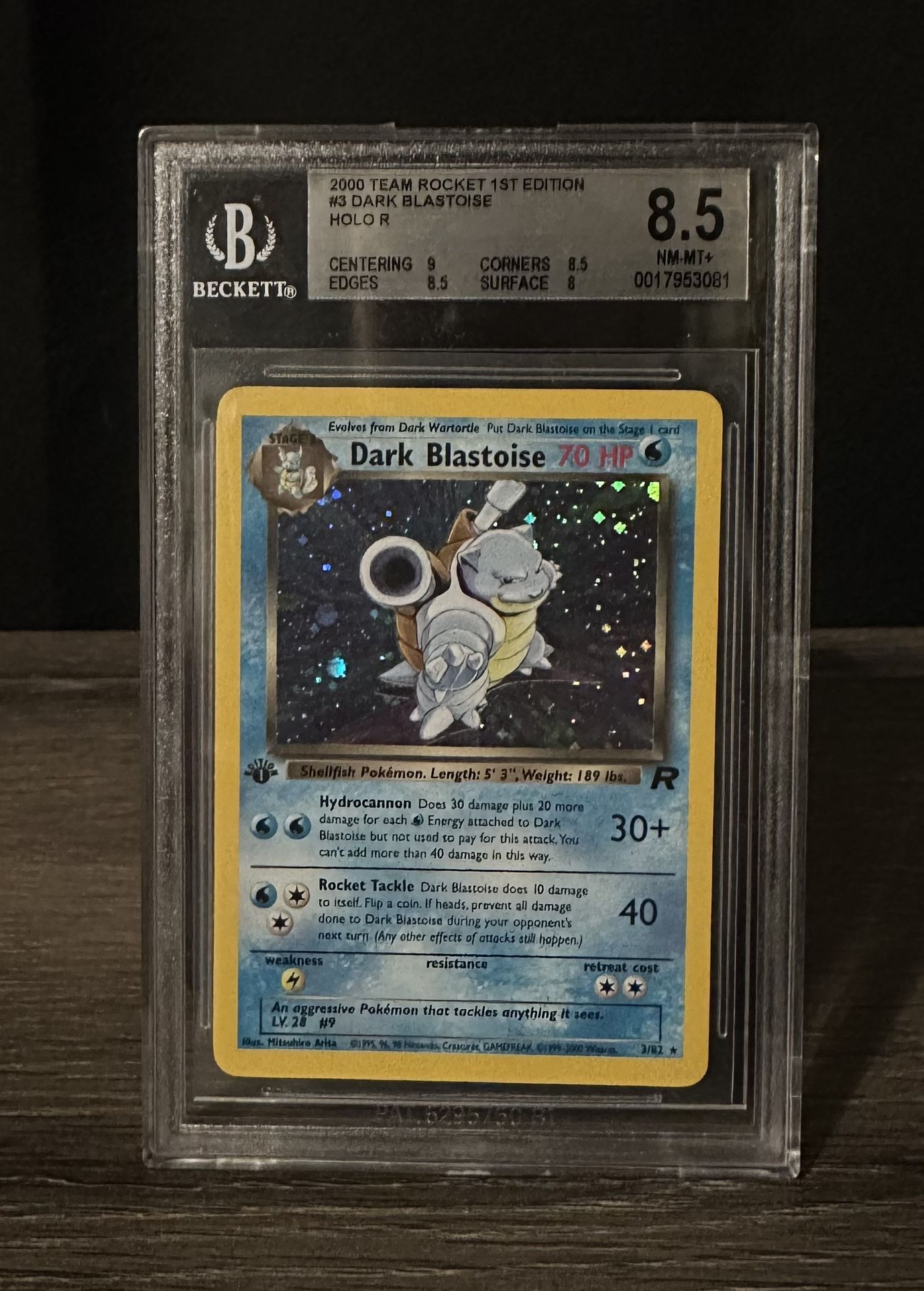Dark Blastoise 1st Edition Holo 8.5 BGS