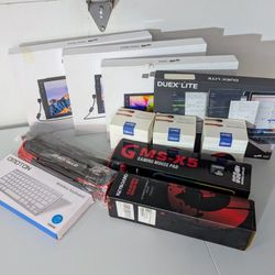 Computer Accessories Lot Portable Monitor Wireless Bluetooth Keyboard Mouse Pad