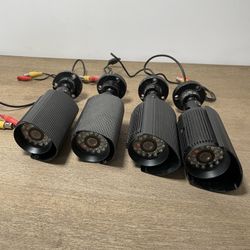 Lot of 4 Analog CCTV Bullet Security Cameras