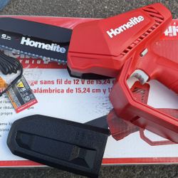 Homelite 12V Lithium 6 in. Battery Pruning Mini Chainsaw with Internal 2.5 Ah Battery and Charger