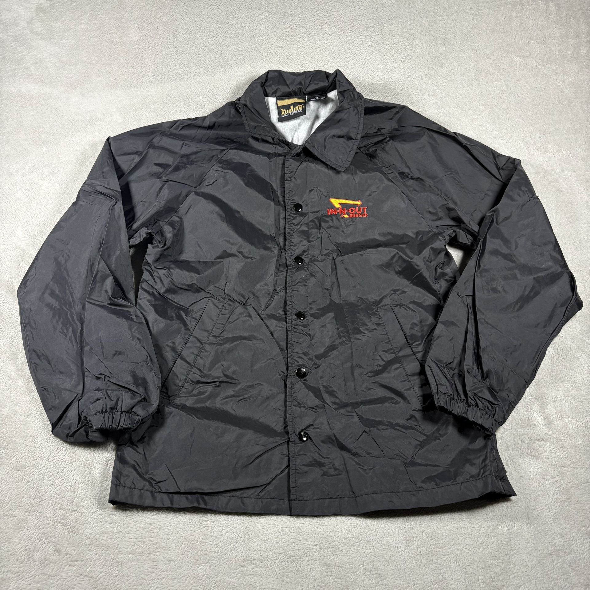 In-N-Out Burger Windbreaker Jacket Button Up Men’s S Black California Nylon#1265