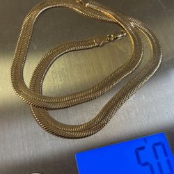50g 14k stamped gold plated herringbone necklace✅