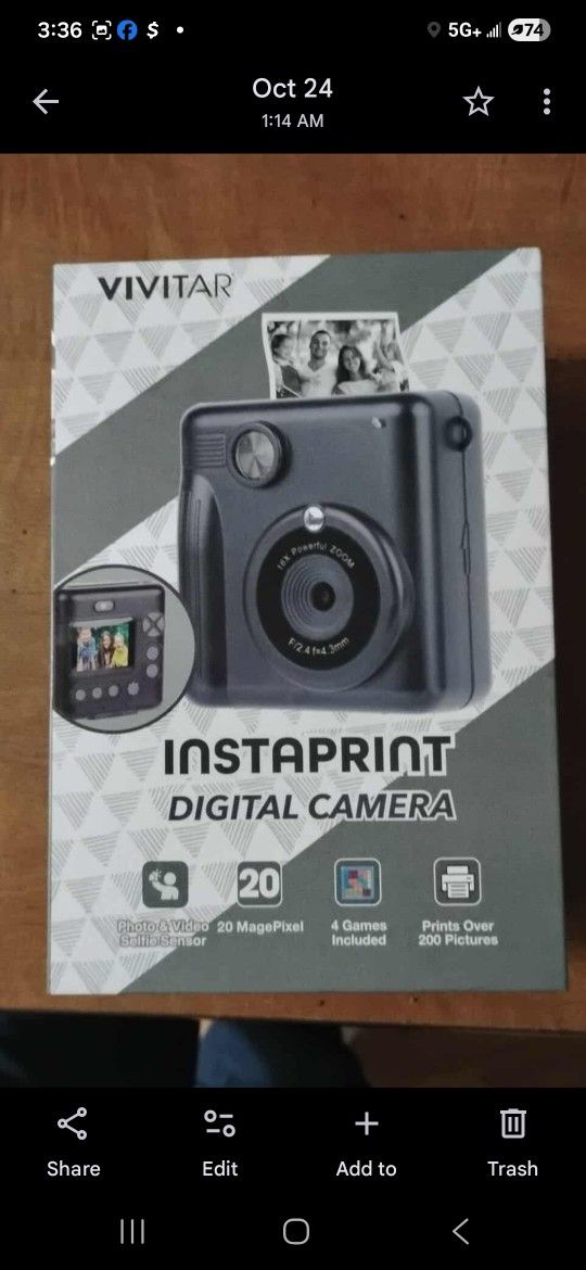 Instaprint Digital Camera NIB