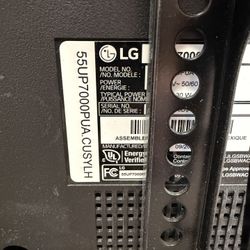 LG LED 55” TV modelUP7000With Wall Mount And HDMI Cable