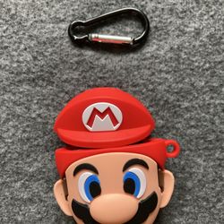 Super Mario AirPods Case Cover Silicone for Gen 1/2 with Clip Keychain