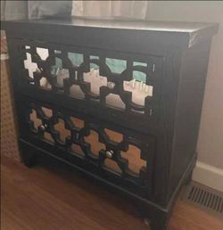 Mirrored side table 2 drawer