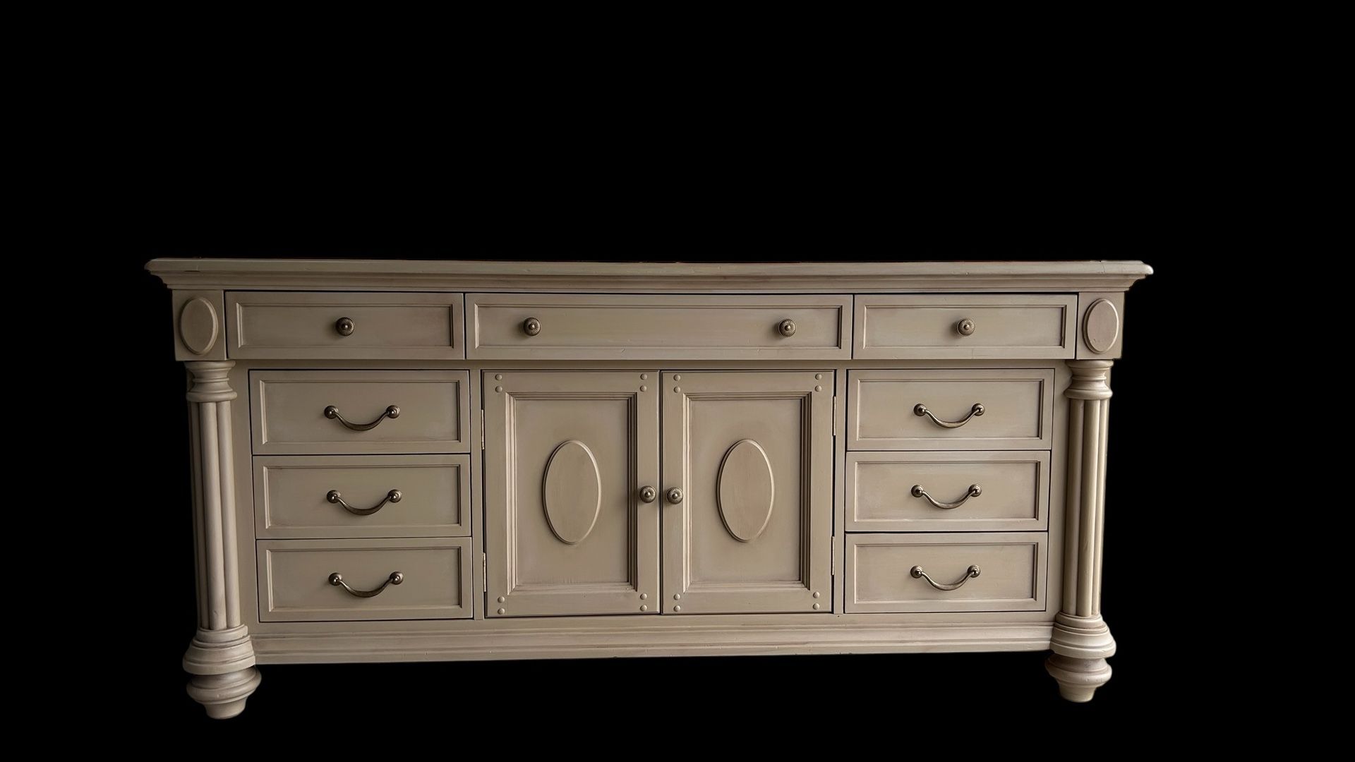 large wood neutral sideboard