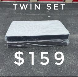 Twin Hybrid Mattress Set $149 | Brand New