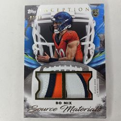 2024 Bo Nix Topps Inception Blue Source Materials Dual 3 Color Patch Rookie 07/10