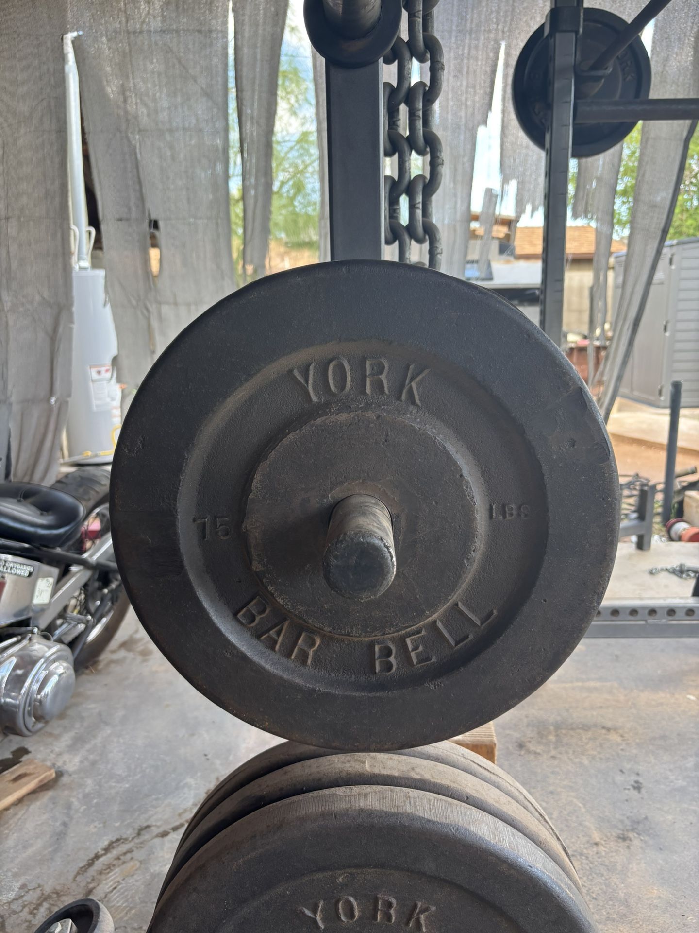 York 75 lb Olympic Weights