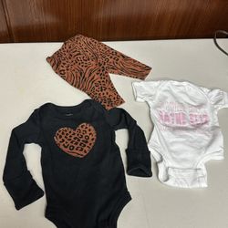 Carter’s newborn black and brown leopard set