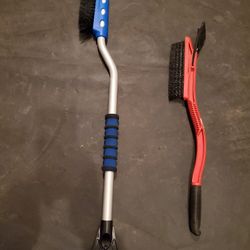 Lot of Two Snow Brushes with Ice Scraper. 