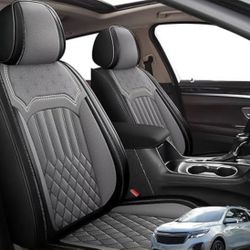Durable Leather 5-Seater Car and SUV Front & Rear Seat Covers (Grey)